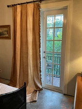 SILK Custom Lined Left DRAPERY PANEL 127” H by 51” W Tassels/ Strips #3