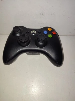 MANETTE SANS FIL XBOX 360 OFFICIEL MICROSOFT NOIR FONCTIONNE - Photo 1/4