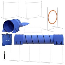 Agility Set Hunde, 7er-Set  Hundetraining mit Höhenverstellbaren Agilityhürden.
