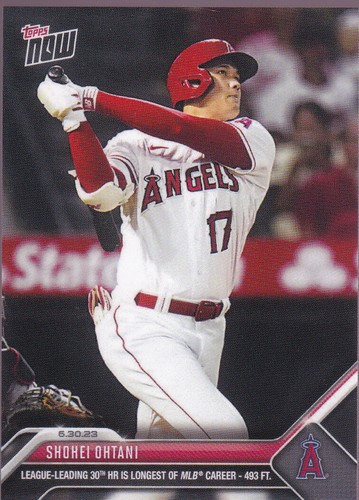Shohei Ohtani Los Angeles Angels 2023 Topps Now #517 30th HR Longest of Career