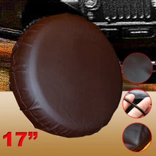 Brown Spare Tire Cover Fit For JK Jeep Wrangler 17 inch Size XL Wheel Tire Cover