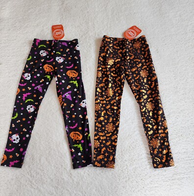 NWT girl's Halloween leggings bundle of 2, size XS 4/5