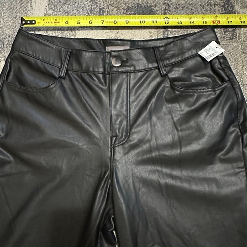 Maurices Faux Leather Womens Pants 14 Black Stretch Skinny Ankle Mid Rise NWOT - Picture 4 of 13