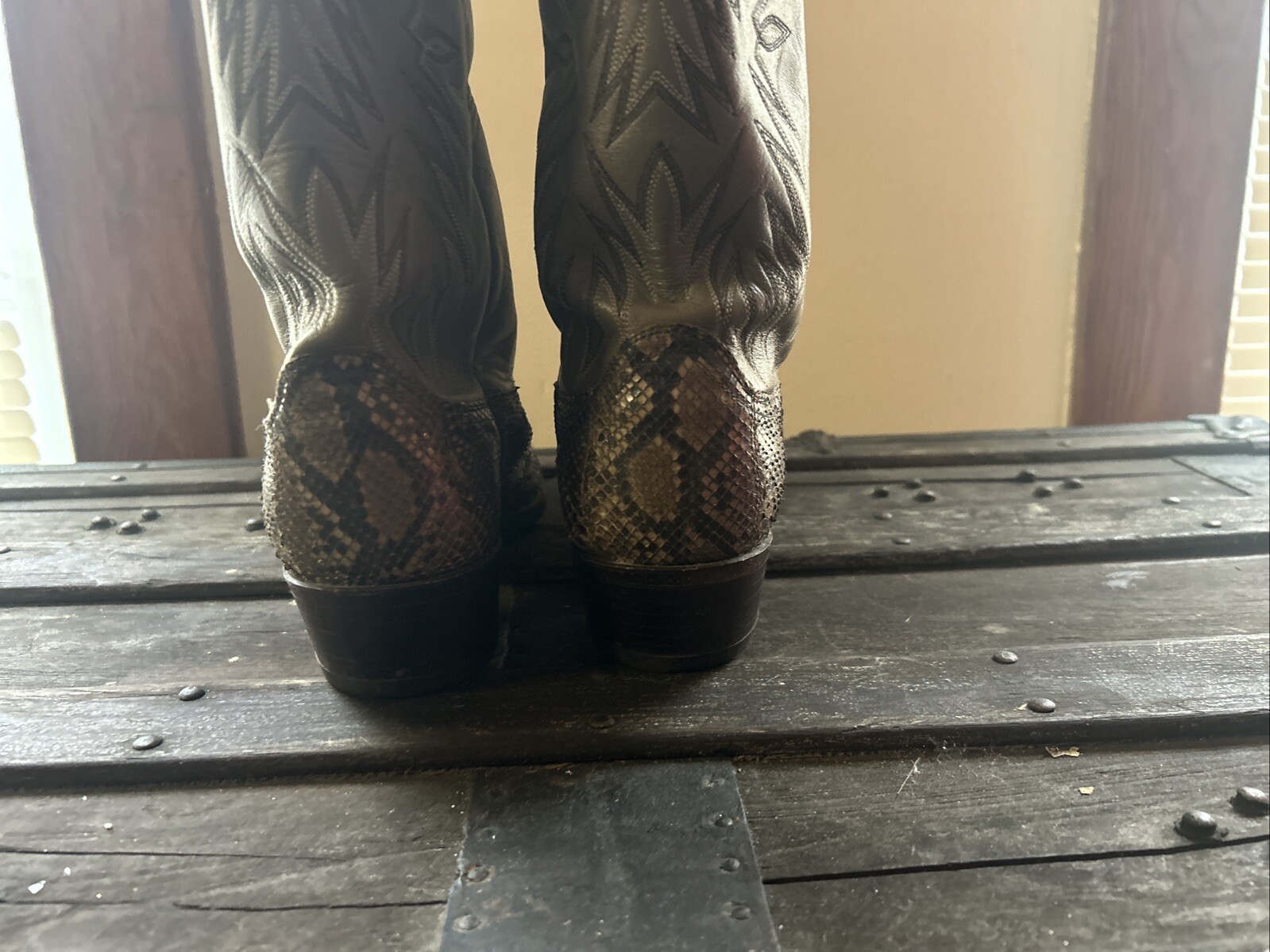 Size 9 EW Mens Python Dan Post Made In USA X Leat… - image 7