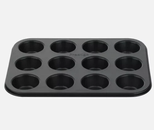 12 Cup Bun Tin Prestige Inspire Heat Resistant Non Stick Baking Tray 35x26x1.5cm