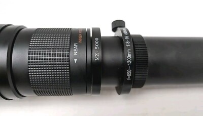 Vivitar MZ-5000 650-1300mm f8-16 Manual Focus T-Mount Lens, case+