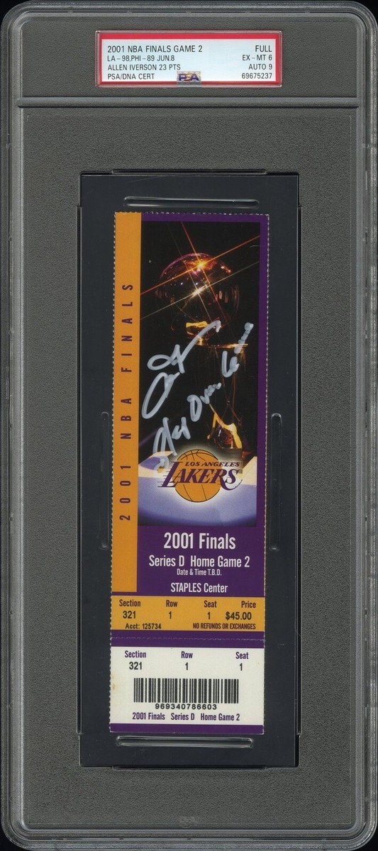 2001 NBA FINALS GAME 2 FULL TICKET KOBE BRYANT/ALLEN IVERSON ARGUE