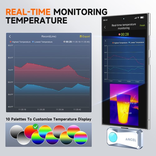 ANCEL IR101 Thermal Camera for Android-C Professional Grade 256x192 IR Resolutio - Picture 9 of 20