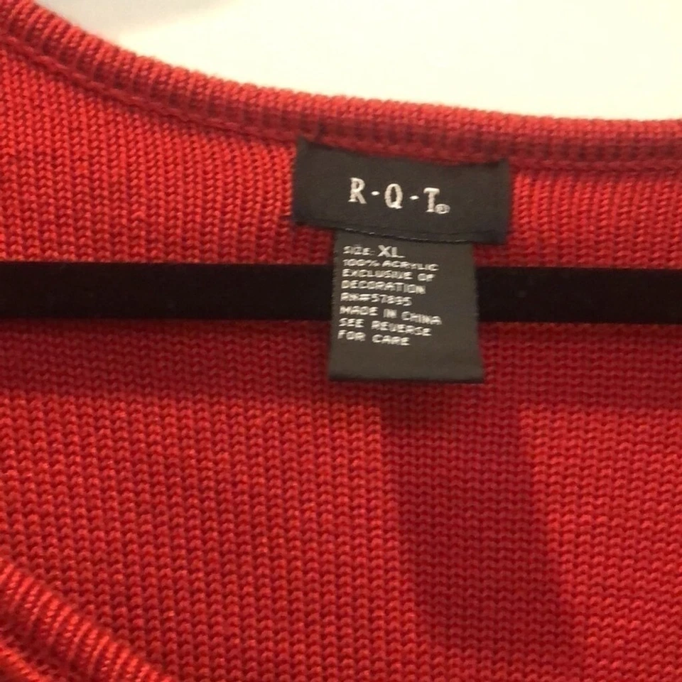RQT XL Suéter Rojo Manga 3/4 Foto 4 de 4