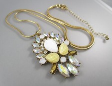 Gold Tone Long Adjustable Length Big Chunky Fashion Pendant Necklace 5510