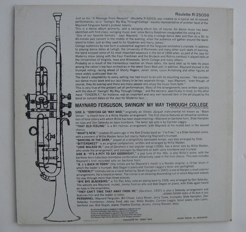 MAYNARD FERGUSON Swingin' My Way Though College LP 1958 mono DG Roulette, NM - Picture 2 of 2