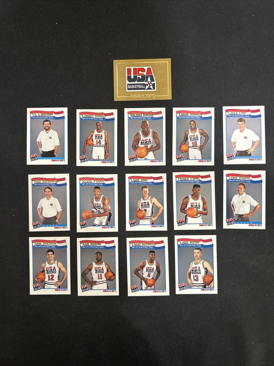 1991 NBA Hoops USA Dream Team Olympic 15 Card Mint Set Michael