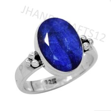 Natural Blue Sapphire Gemstone 925 Sterling Silver Handmade Designer Gift Ring