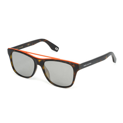 Marc Jacobs Unisex rechteckige Sonnenbrille Schildpatt oben flach silber MARC 303/S N9