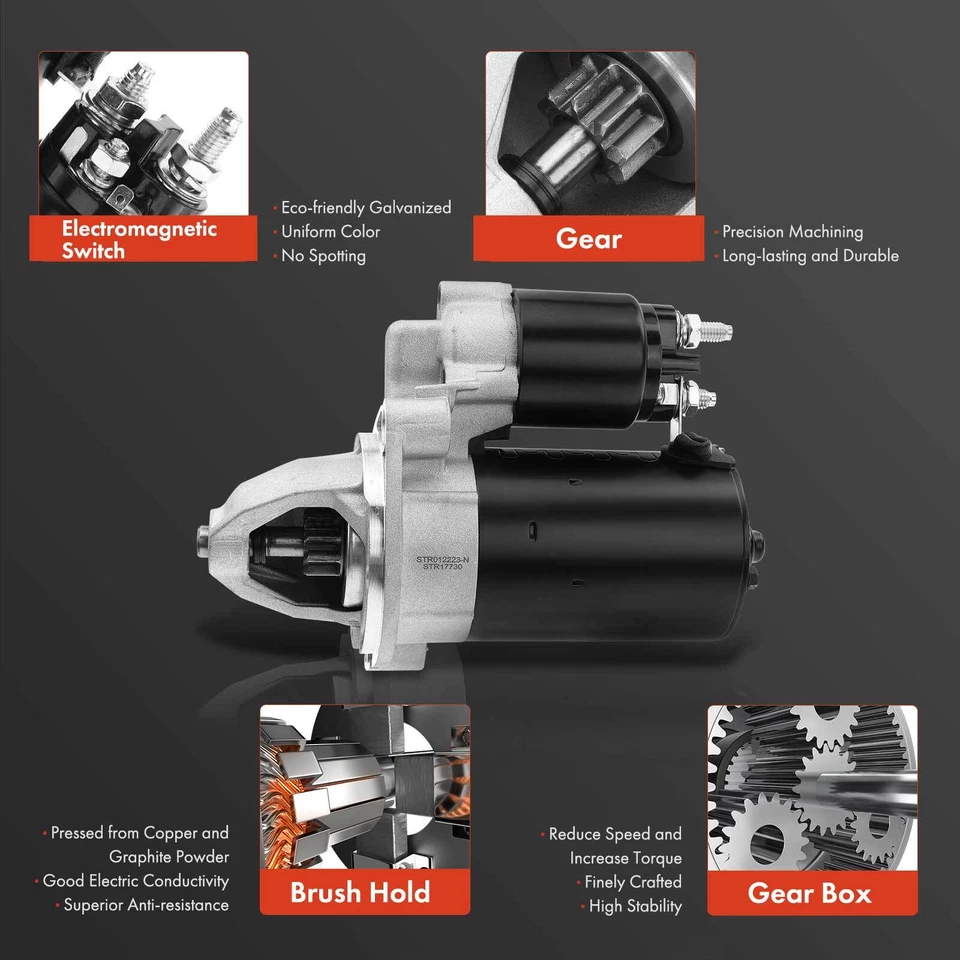 Motor De Arranque Para Mercedes-Benz W202 C220 1995-2000 C230 SLK230 1.2kW 12V CW 9T Foto 4 de 4