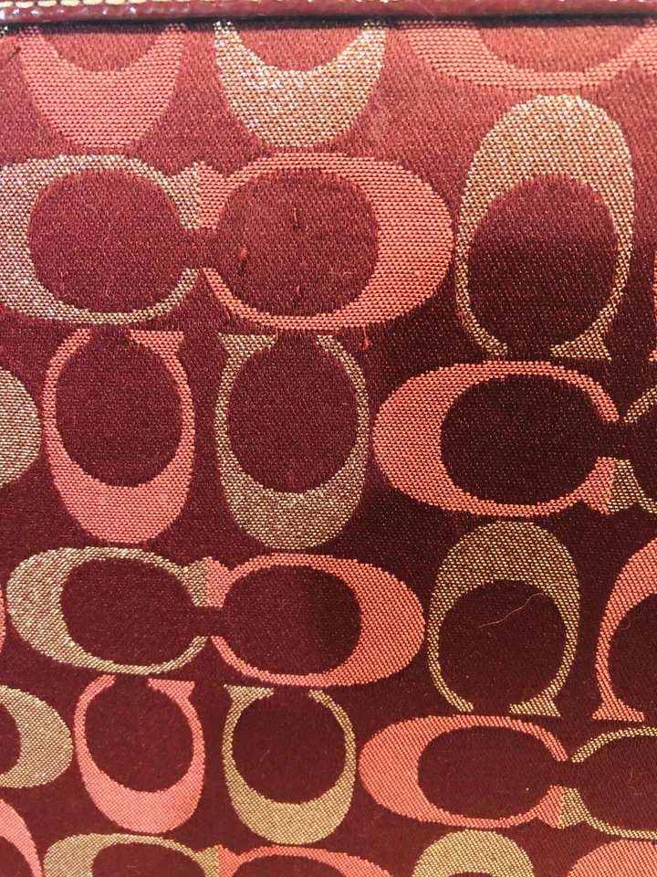 Coach Padded Tablet Signature Jacquard Case Burgundy - Image 3 of 4