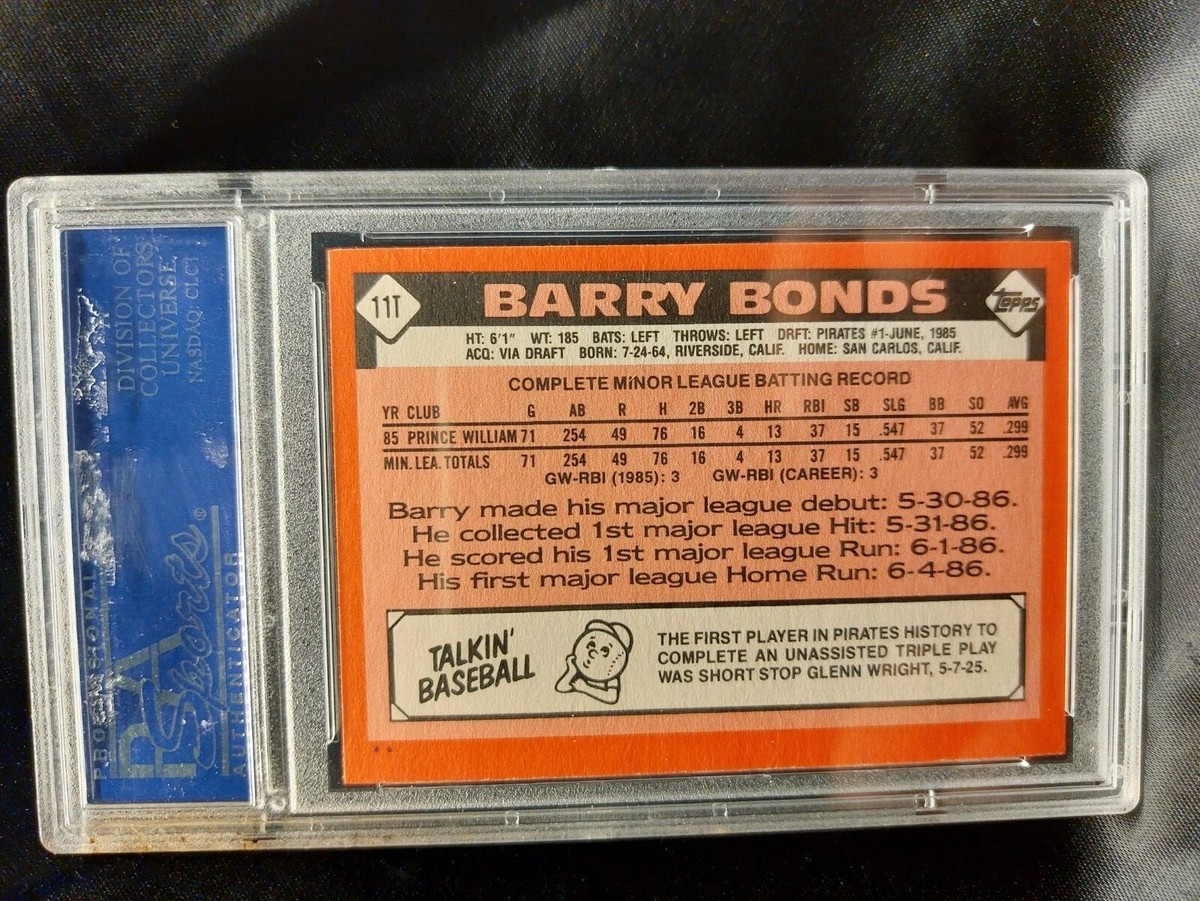 PSA10DON!! CARD ロビン0811 PSA 10 GEM MINT! BARRY BONDS ROOKIE 1986 TOPPS TRADED NO.11T
