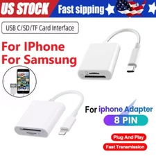 TF/SD Card Adapter Camera Reader for iPad iPhone6 7 8 Plus 13 14 15 Pro X Xs Lot
