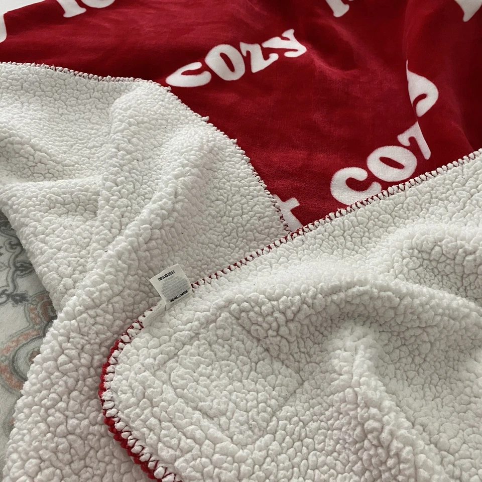 Manta de franela rosa "Let's Get Cozy" usada 50x60 pulgadas Foto 4 de 4