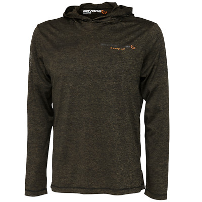 Savage Gear Angelpullover mit Kapuze, Fighter Stretch Hoodie Burnt Olive Melange