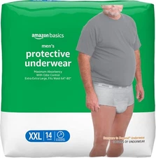 Amazon Basics Incontinence Underwear for Men, Maximum Absorbency, 2XL-42Ct 3(14)