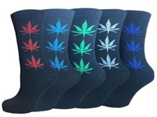 Men  s Cotton Rich Weed Solid Pattern Socks Size 10-13 3,6  12 Packs