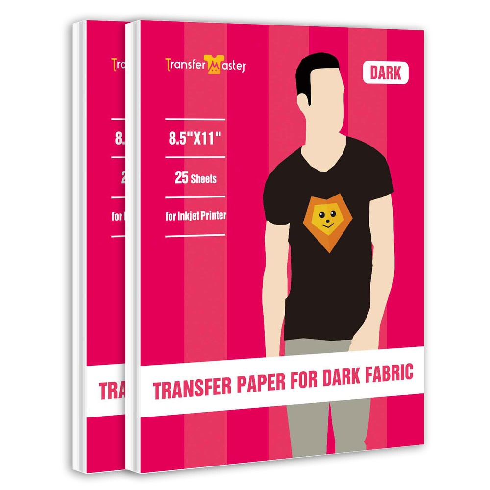 50 Pack Blue Grid Heat Transfer Paper for Dark T-Shirts 8.5x11 Iron-On Inkjet Laser Compatible