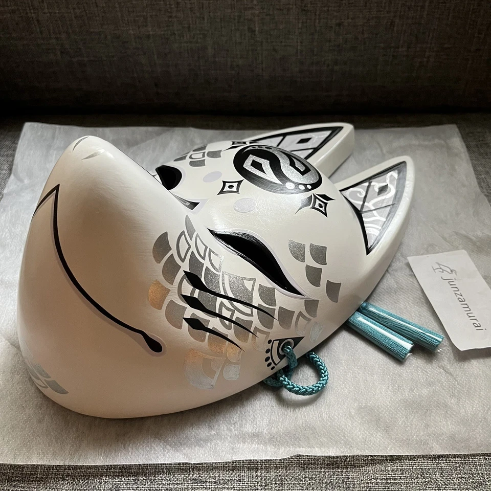 Komendo Full Face Fox Mask Ryujin Kitsune Handmade Painted Japan Party Cosplay - Image 2 of 4