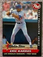 1993 Post #6 Eric Karros Los Angeles Dodgers