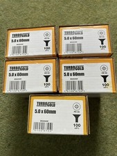 500 Turbo Gold Wood Screws 5.0mm x 60mm Countersunk PZ2 (5 Boxes)
