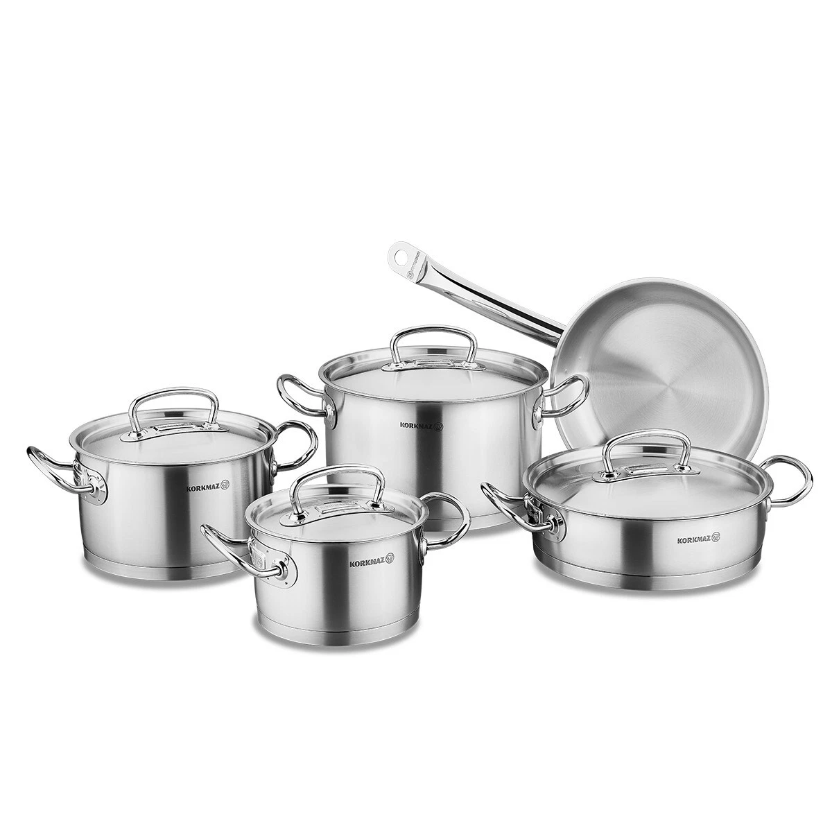 Korkmaz korkmaz vintage cookware set, 5 pcs nonstick pot set with lid