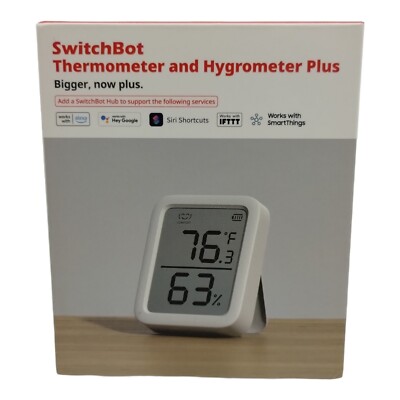 SwitchBot Thermometer Hygrometer, Bluetooth Indoor Meter Plus