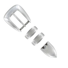 Men's Buckle Antique Smooth Polished 4 piece Belt Buckle Set Fits 1" 25mm Strap