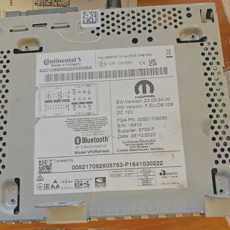  FIAT TIPO RADIO DAB NAV 7"TOUCHSCREEN +CARPLAY BLUETOOTH+RVC+ CODICE00521709260 - Immagine 4 di 4