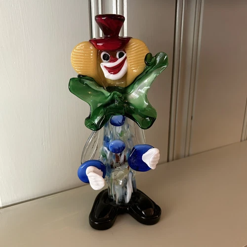 Murano art glass vintage hand blown clown