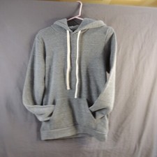 Unisex Pullover Hoodie Casual Hooded Solid Gray Pocket Sweatshirt S