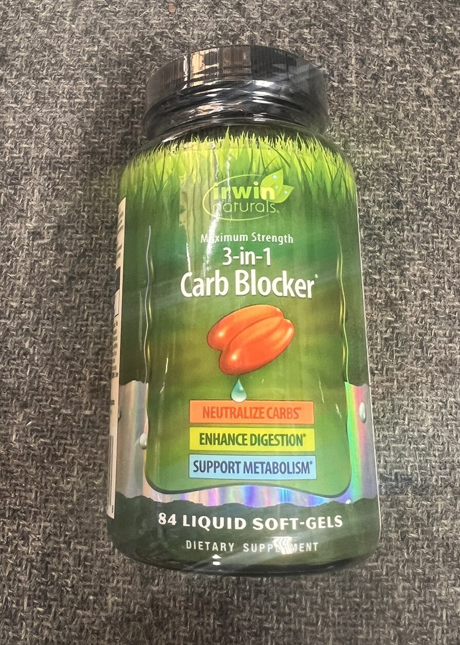 Irwin Naturals Maximum Strength 3in1 Carb Blocker 84 Liquid Softgels