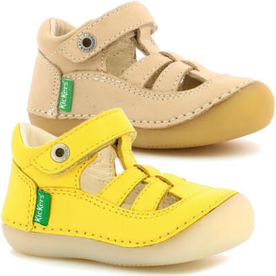 Kickers Sushy Kleinkinder Lauflern Sandale T-Spange Leder weich biegsam Gr.18-27