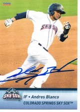 Andres Blanco 2018 Colorado Springs Sky Sox Autographed Signed Card