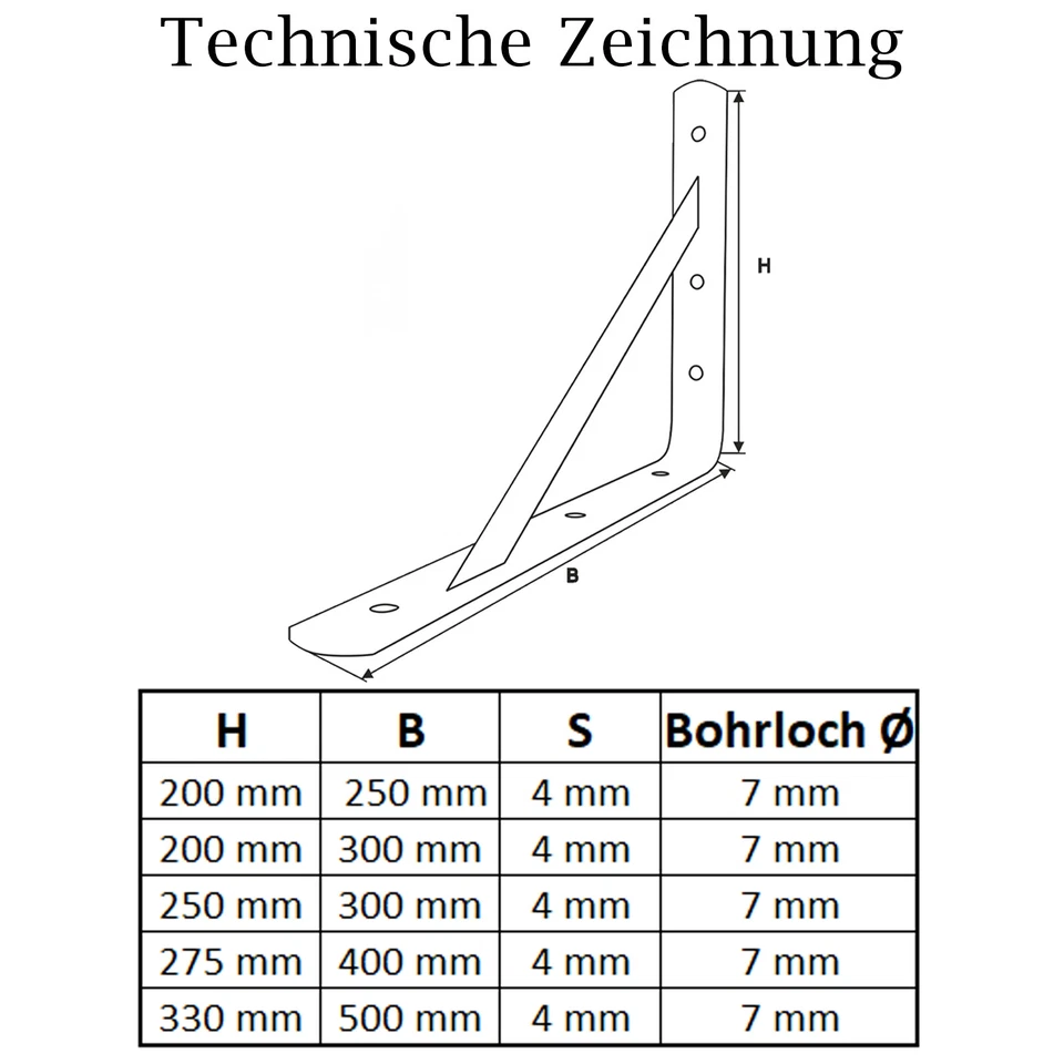 Schwerlastkonsole 10er Set - Regalwinkel Massiv Schwerlastträger für Wandregal - Bild 4 von 4