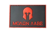 SPARTAN Molon Labe Helmet Military Tactical PVC Army Hook/Lp Patch RED