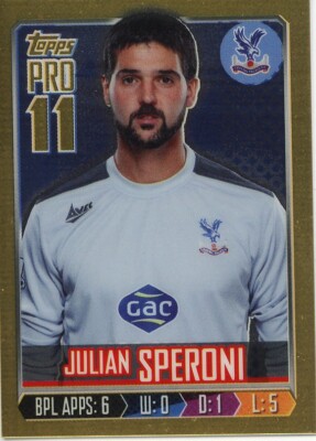 2013-14 TOPPS PREMIER GOLD PRO11 REWARD JULIAN SPERONI CRYSTAL PALACE CARD