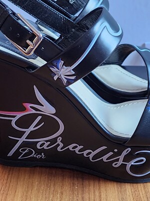 $995 NEW 100% Auth Dior Paradise Leather Women Platform Sandals