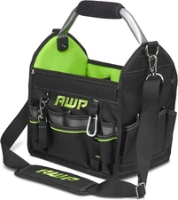 12 Inch Pro Tool Tote with Rotating Handle for Easy Tool Access, Water-Resistant