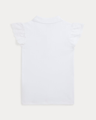売れ筋商品|||ラルフローレン Tシャツ レディース トップス STRETCH MESH POLO - Polo shirt - white Polo Ralph Lauren Eyelet Stretch Mesh Polo Shirt Girls