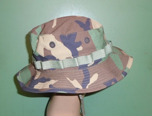 USGI Woodland Camo Hot Weather Type II Ripstop Jungle Boonie Hat Cap All Sizes - Picture 6 of 22