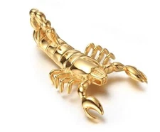 Gold Plated Large Biker Jewelry Stainless Steel Gothic scorpion Pendant No chain