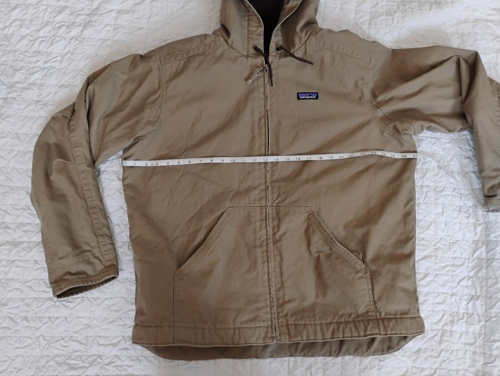EUC Patagonia XL XXL canvas coat sherpa lined hood organic cotton carhartt style thumbnail 10