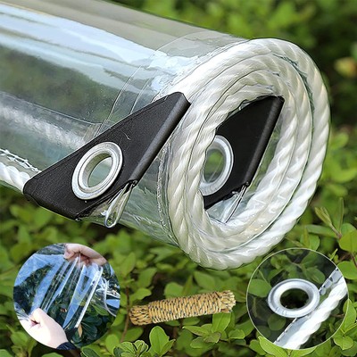 AHWEKR Clear Tarp, Transparent Tarp Heavy Duty Waterproof with Grommets, Rein...