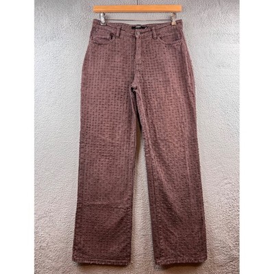 Jaded London Mens Brown Textured Slouchy Fit Skate Jeans Size 32x32